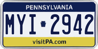 PA license plate MYI2942