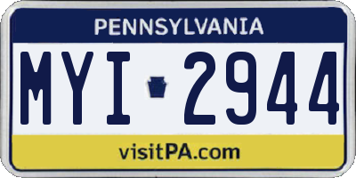 PA license plate MYI2944