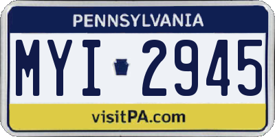 PA license plate MYI2945