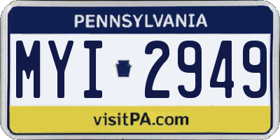 PA license plate MYI2949