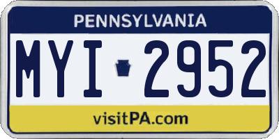 PA license plate MYI2952