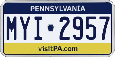 PA license plate MYI2957