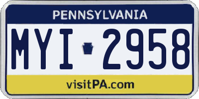PA license plate MYI2958