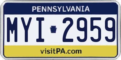 PA license plate MYI2959
