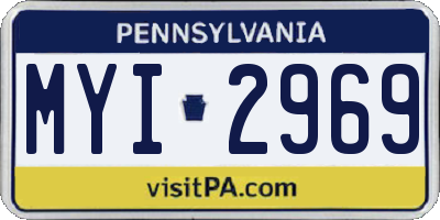 PA license plate MYI2969