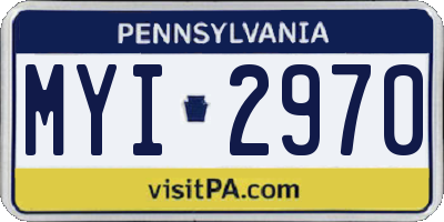 PA license plate MYI2970