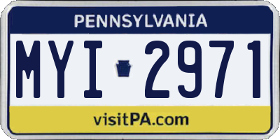PA license plate MYI2971