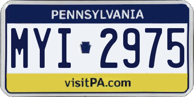 PA license plate MYI2975