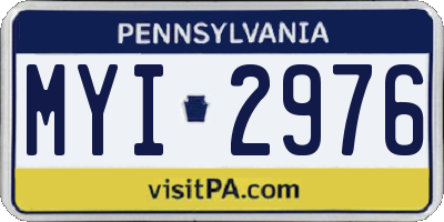 PA license plate MYI2976