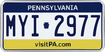 PA license plate MYI2977