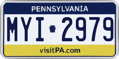 PA license plate MYI2979