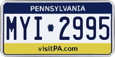 PA license plate MYI2995