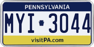 PA license plate MYI3044