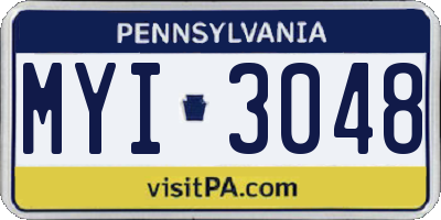 PA license plate MYI3048