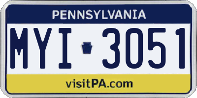 PA license plate MYI3051
