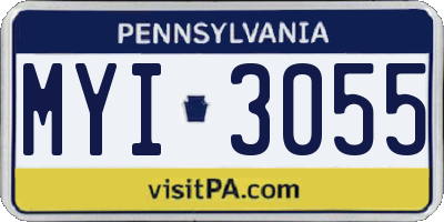 PA license plate MYI3055