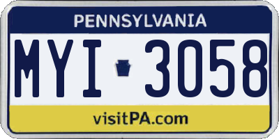 PA license plate MYI3058