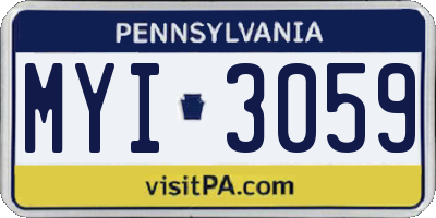 PA license plate MYI3059