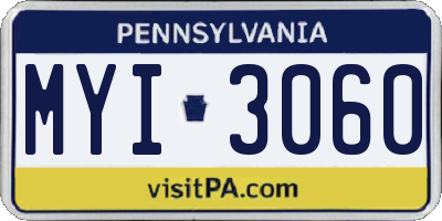PA license plate MYI3060