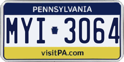 PA license plate MYI3064