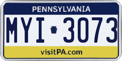 PA license plate MYI3073