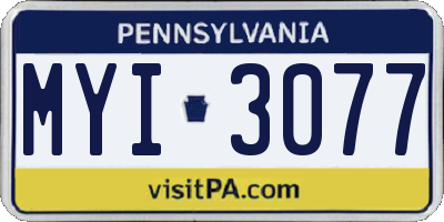 PA license plate MYI3077