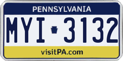 PA license plate MYI3132