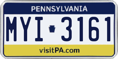 PA license plate MYI3161