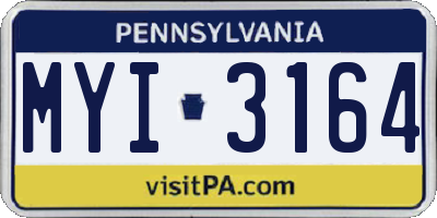 PA license plate MYI3164