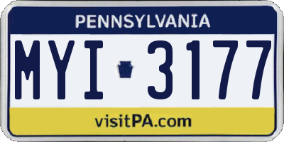 PA license plate MYI3177