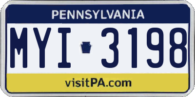 PA license plate MYI3198