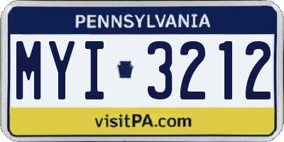 PA license plate MYI3212