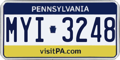 PA license plate MYI3248