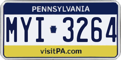 PA license plate MYI3264