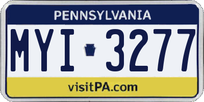 PA license plate MYI3277