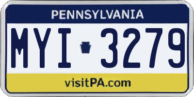 PA license plate MYI3279