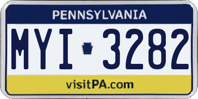 PA license plate MYI3282