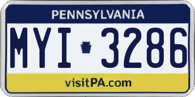 PA license plate MYI3286
