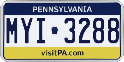 PA license plate MYI3288