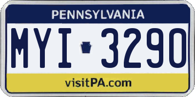 PA license plate MYI3290
