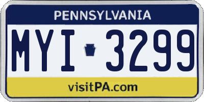 PA license plate MYI3299