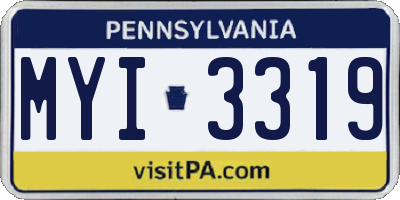 PA license plate MYI3319