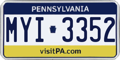 PA license plate MYI3352