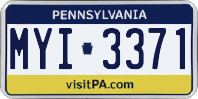 PA license plate MYI3371