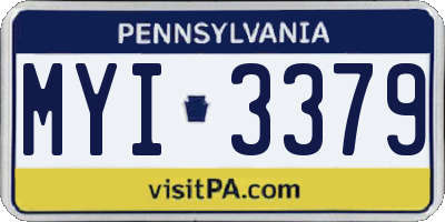 PA license plate MYI3379