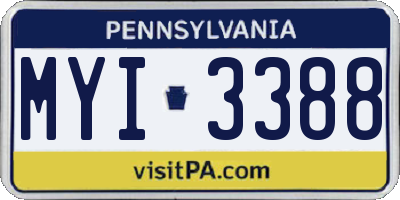 PA license plate MYI3388
