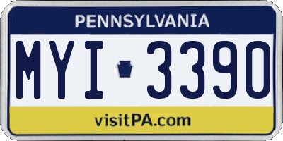PA license plate MYI3390