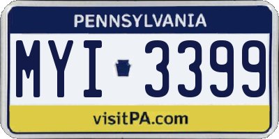 PA license plate MYI3399