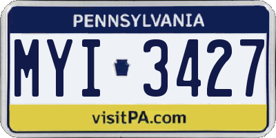 PA license plate MYI3427