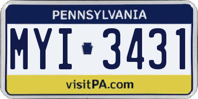 PA license plate MYI3431
